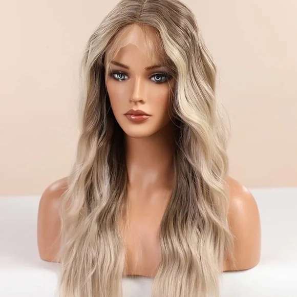 Ombre Dirty Blonde T Part Lace Front Wigs